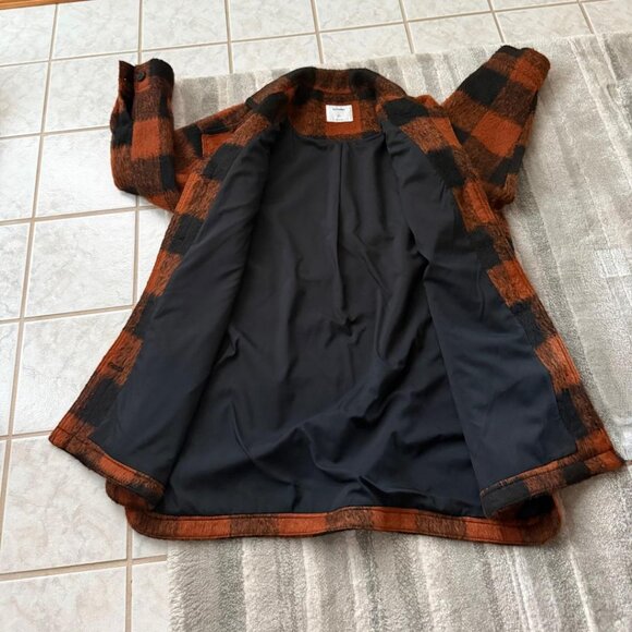 Old Navy Women's 3/4 length rust and black lined coat - Picture 2 of 5